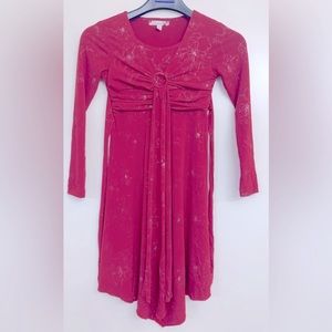 Kids red long sleeve shimmery dress size 7